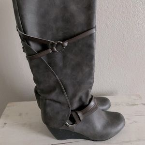 Blowfish Knee High Wedge Boots